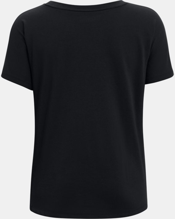 Damen UA T-Shirt mit wiederholt gedruckter Schriftzug-Grafik, Black, pdpMainDesktop image number 1